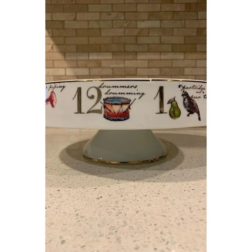 12‎ Days of Christmas Pedestal Porcelain Stand